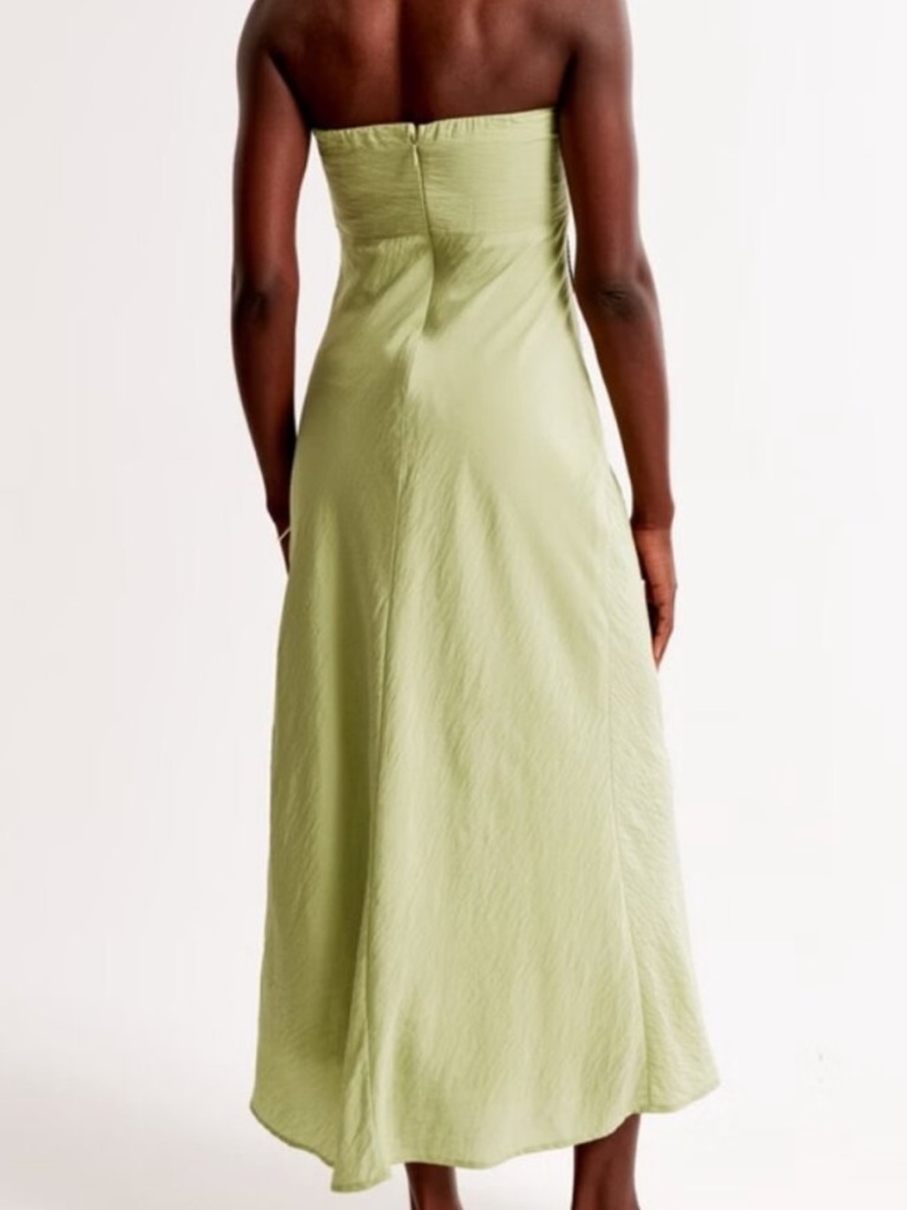 Abercrombie & Fitch Strapless Twist-Front Maxi Dress - Sage Green - Picture 2 of 8